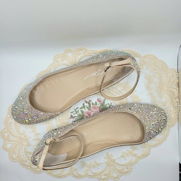Betsey Johnson Ace 9.5 Rhinestone Ballet Flat - Picture 4 of 4